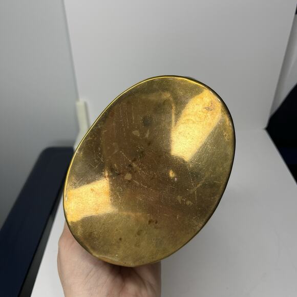 Vintage Midcentury Brass Planters Set of 3 Seashell Handle 5.5" 7" 8" - Picture 12 of 15